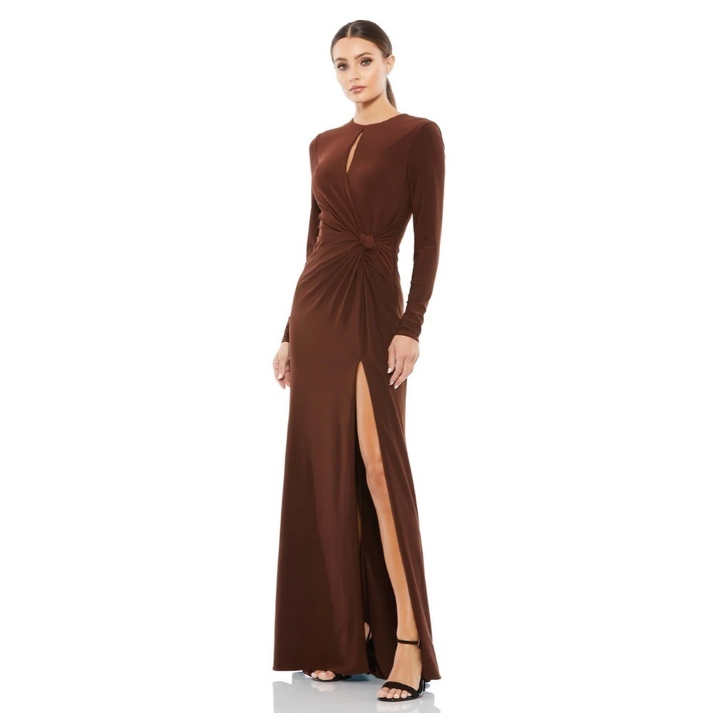Mac Duggal 55708 LONG SLEEVE KEYHOLE DRAPED GOWN